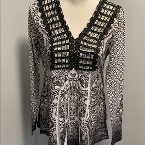 Women’s One World Top Black and White, Size Small